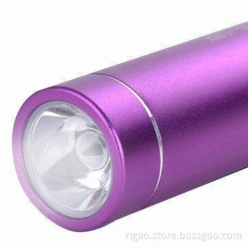 2014 new LED torch rechargeable night light and mini power bank with USB port, 2600mAh capacity